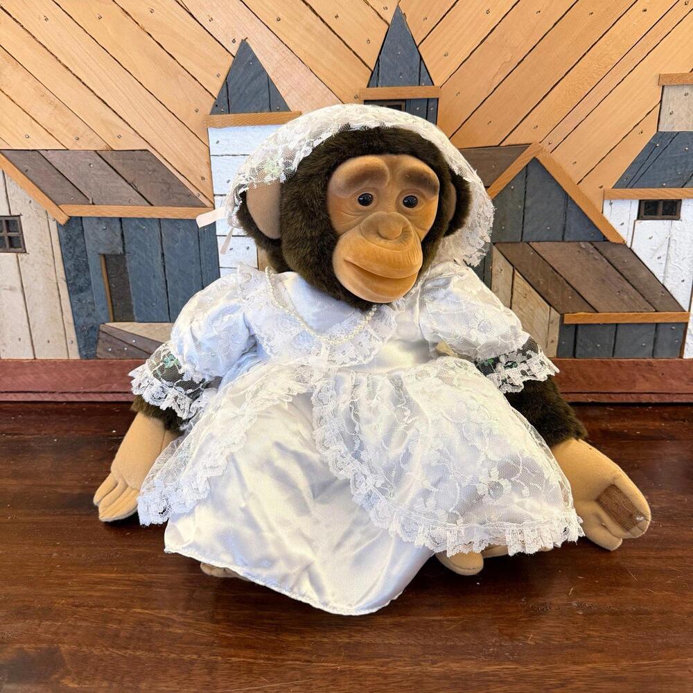 Vintage Chimpanzee Hand Puppet Wedding Dress‎ Edition